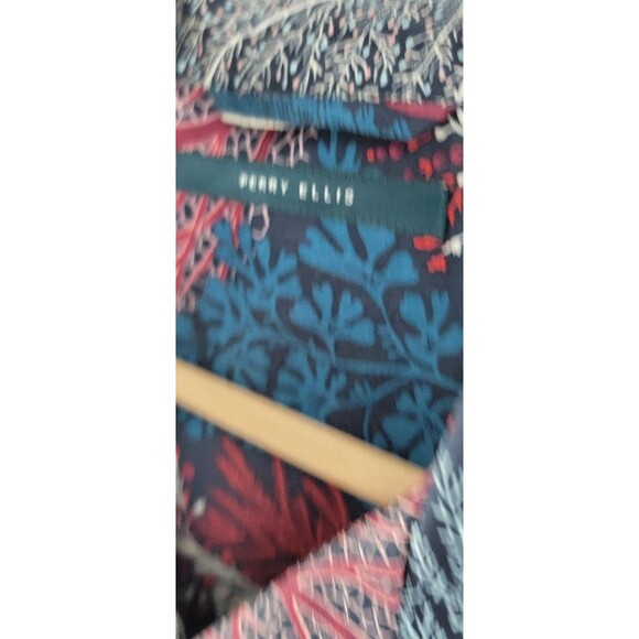 Perry Ellis fan coral reef button-front Hawaiian shirt - Picture 3 of 6